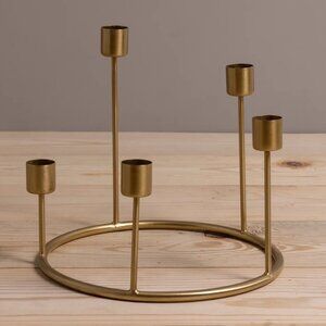 Gold Candlestick Wreath by Be Home Boutique 5 Taper Decorative Candle Holder